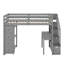 Lit mezzanine simple avec tiroirs, bureau et escalier-1215829414