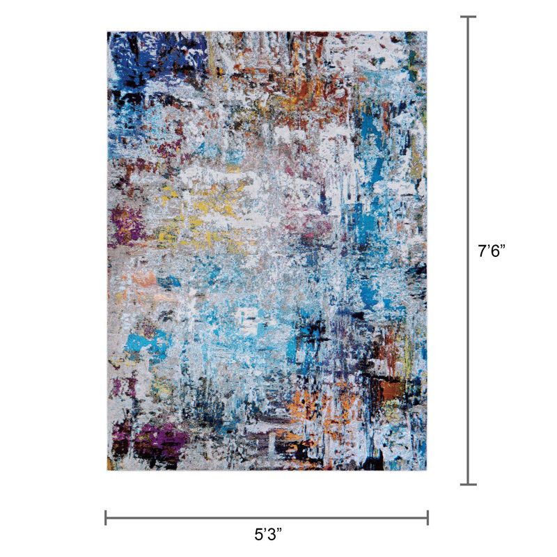 Atanase Abstract Indoor Rug, Rectangle 5'3" x 7'6"