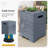 56" Rectangular Outdoor Magnesium Oxide Fire Pit Table with Gas Tank Cover, Wind guard, Dark Gray-723938554