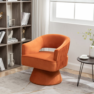 Chynna Velvet Swivel Barrel Chair
