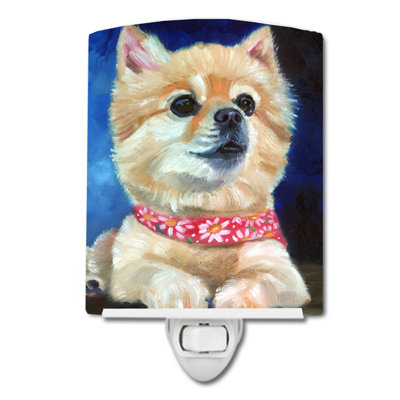 Fancy Bandana Pomeranian Puppy Ceramic Night Light