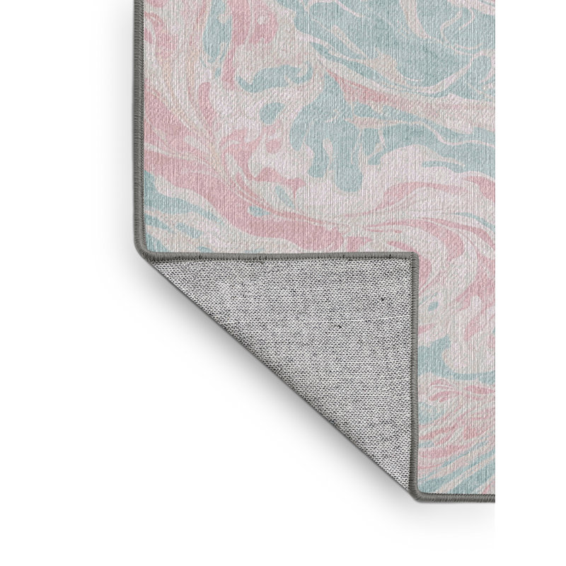 Machine Washable Gray Area Rug, Square 5'