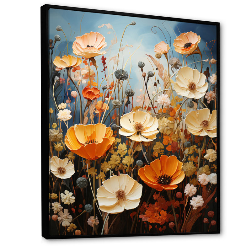 Darthula, coquillages surréels abstraits sur toile, H 44 po x l 34 po x P 1,5 po, Cadre flottant noir