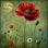 «Garden Dream Poppy Moonlight», art mural sur toile