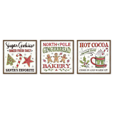 «Santa's Favorite Sugar Cookies», ensemble de 3 reproductions d'art