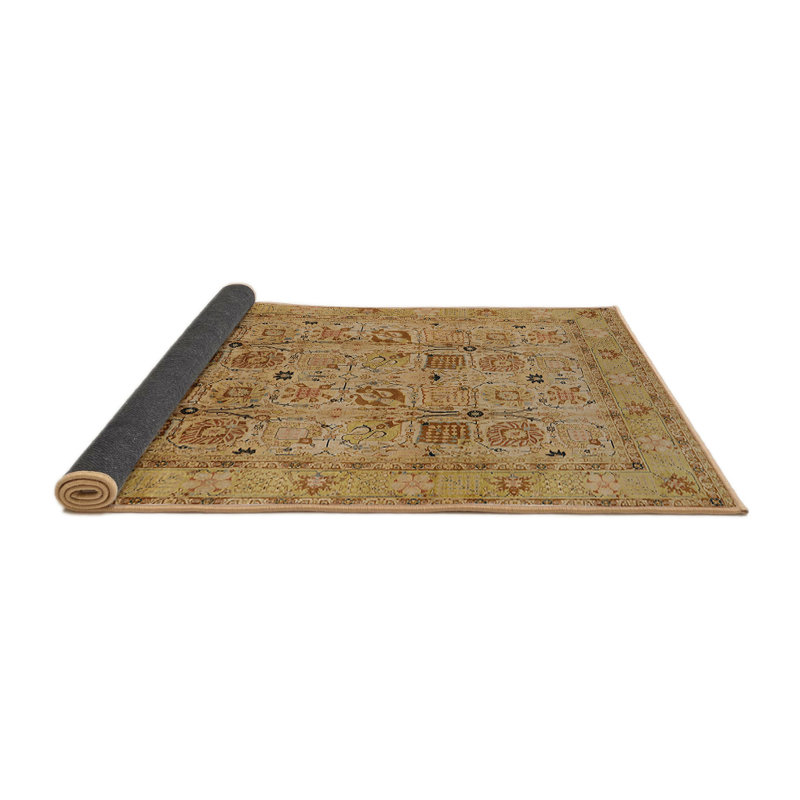 Tapis oriental jaune, Rond 7 pi