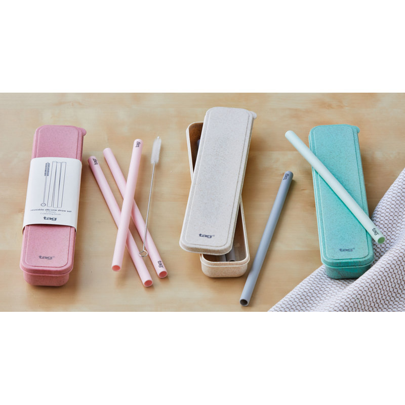 Ensemble de pailles réutilisables en silicone, Multi