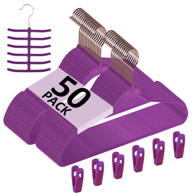 Mackaylee Velvet Non-Slip Hangers with Swivel Hook 