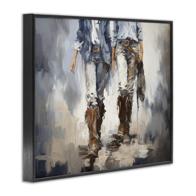 Romantic Cowboy Boots Framed Giclee Art by Ramona Murdock