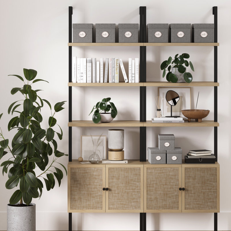 Jahiem 2-Piece Ladder Storage Bookcase Set