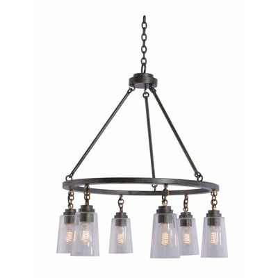 Dillon 6 LT Milled Iron Chandelier Kalco