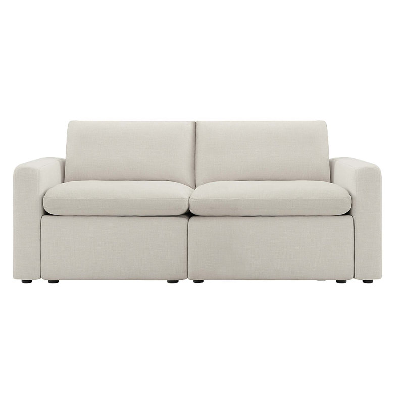 Canapé modulaire rembourré 2 pièces 74 "Lana, H 34 po x l 74 po x P 34,6 po, Lin Performance Effie