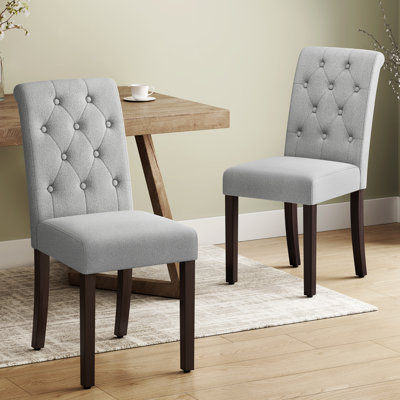 Swade Tufted Upholstered Wooden Dining Parsons Chairs