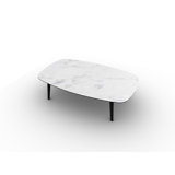 Abrey Elliptical Coffee Table With Wooden Base