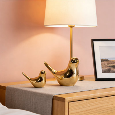 2PCS Birds Statues Home Decor Modern Style Decorative Ornaments For Table Decor Living Room, Bedroom, Office Desktop(1 Large,1 Small)