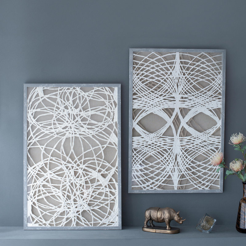 Boîte murale ombrée S / 2 feuilles, 23,5 x 1 x 35,5 po