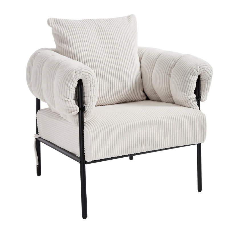 TS Modern Decorative Chair, Living Room Side Chair With Gold Metal Legs, No Wheels, Suitable For Dressing Area, Reception Room, Office,Teddy Fleece Upholstered Metal Foot Sofa 1PC