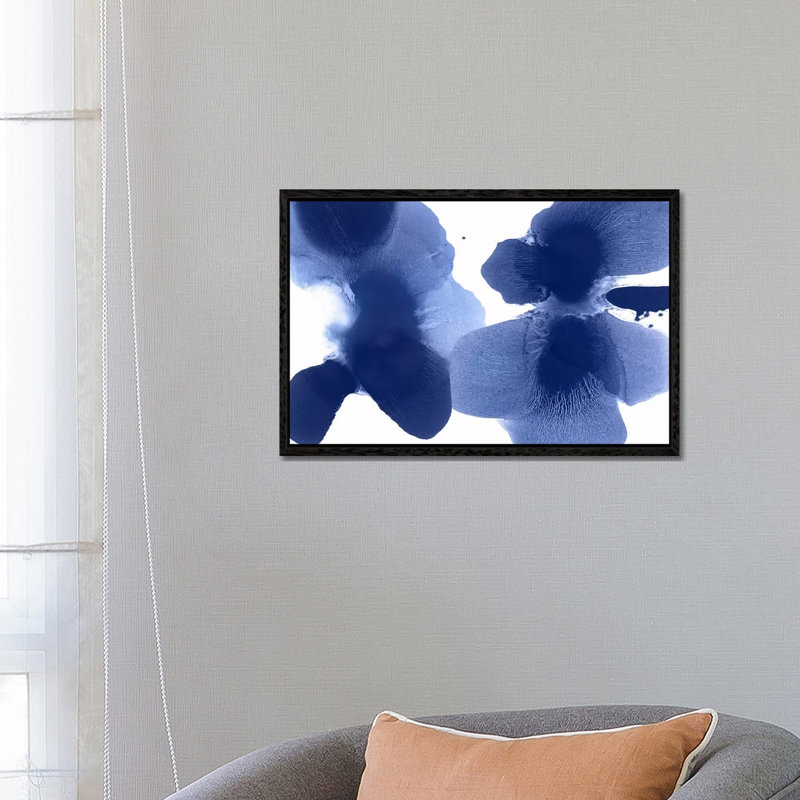 Dynamic Indigo by Hannah Carlson - Print on Canvas, 66.04 cm H x 45.72 cm W, Black Framed