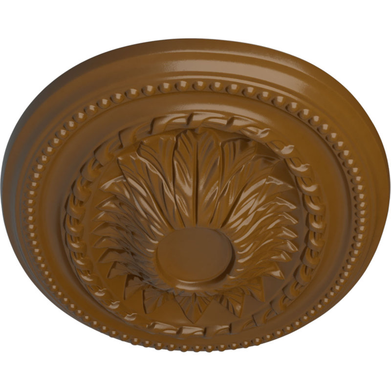 Endurathane Sellek Ceiling Medallion, 18 1/2"OD x 7/8"ID x 1 1/2"P (Fits Canopies up to 1 1/8")Hand-Painted Ultra Pure White Crackle Finish