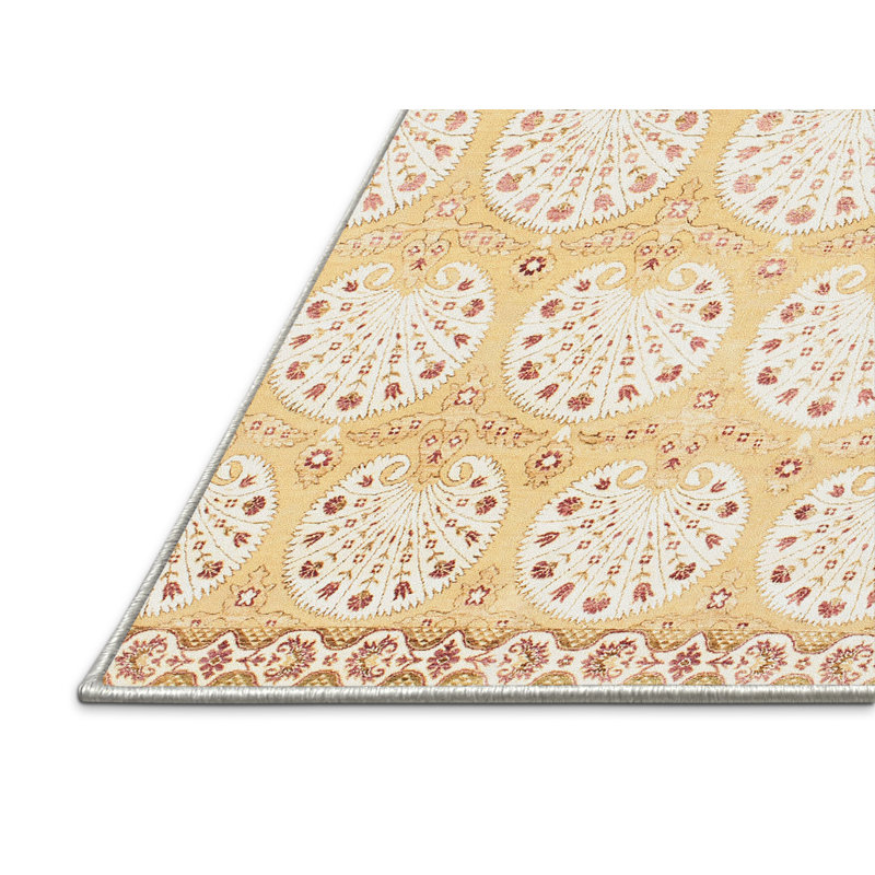 Tapis orange/blanc contemporain, Rectangle 5 pi x 8 pi