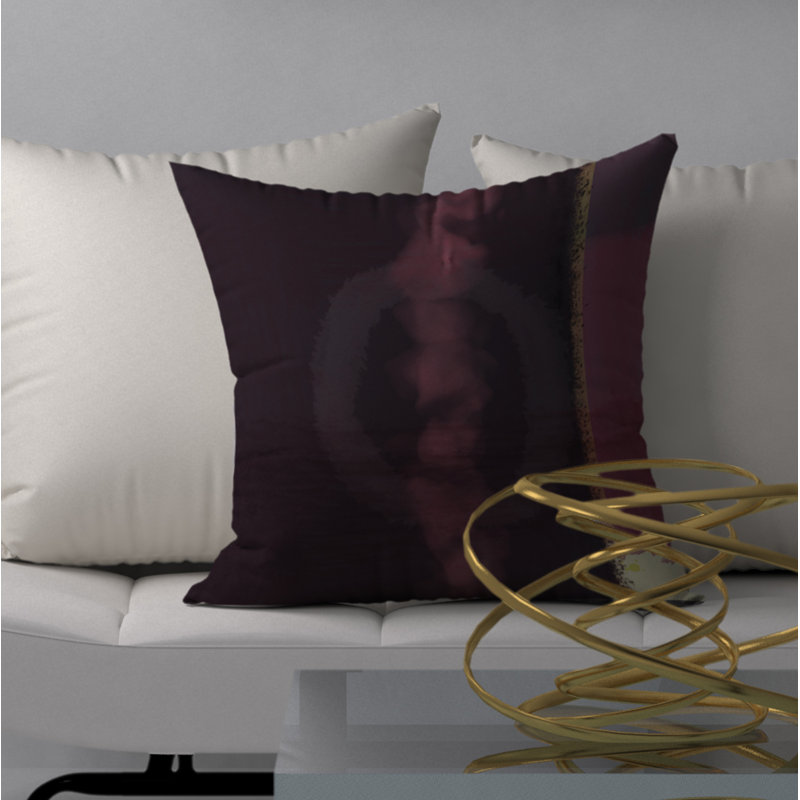 Abstract Throw Pillow, 18" H x 18" W