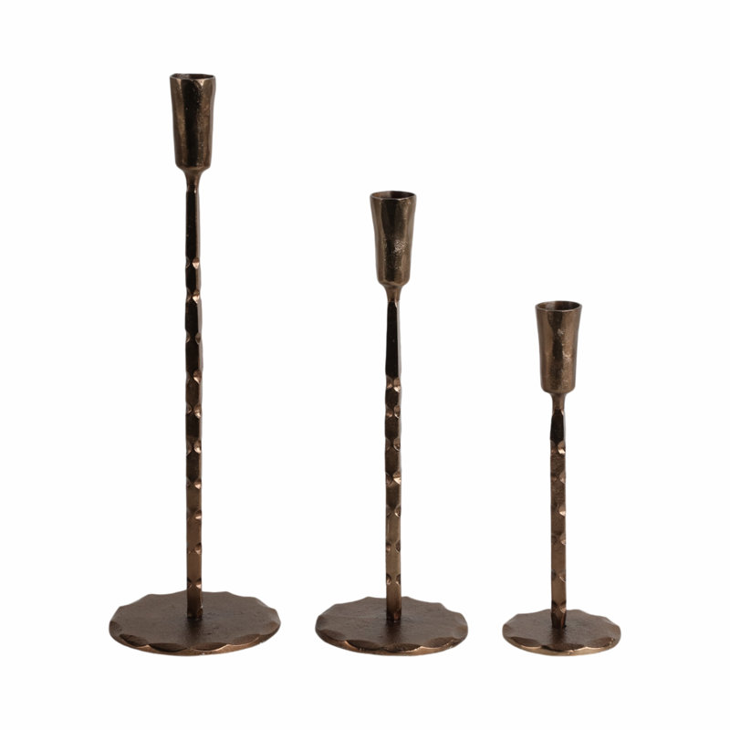 Sagebrook Home 9X3" Twisted Taper Holder, Black, 9" H x 3" W x 3" D