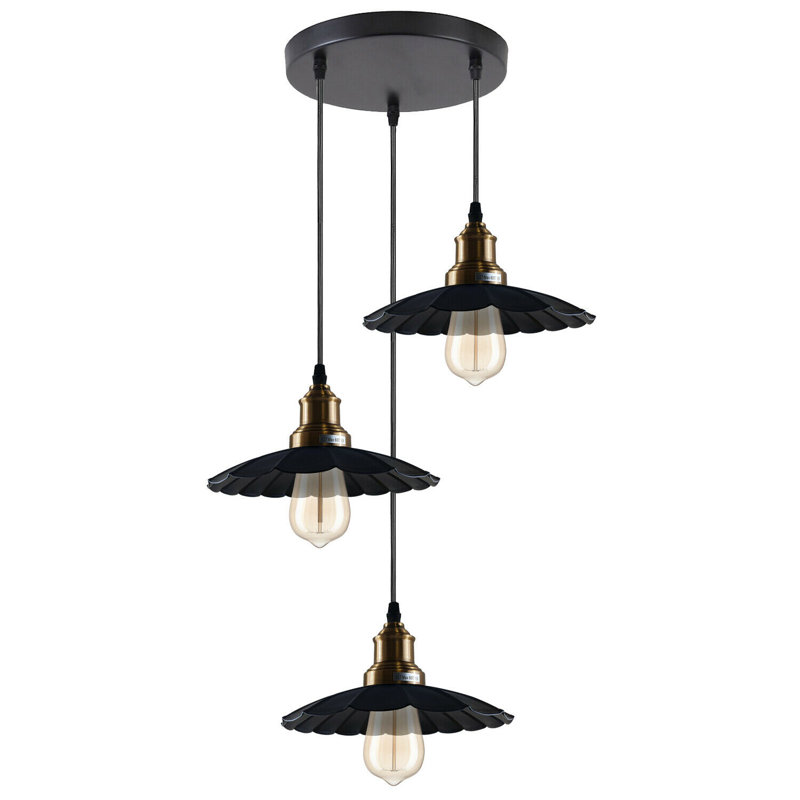 Sharpe 3 - Light Black Cluster Pendant