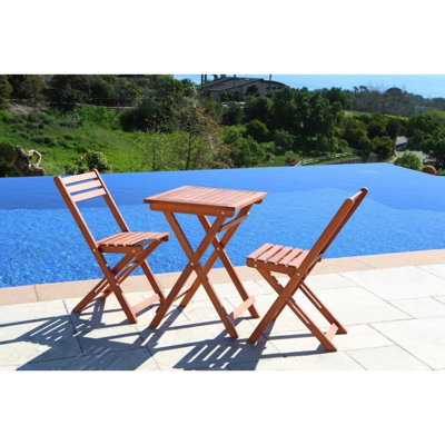 Malibu Outdoor Patio 3-Piece Wood Bistro Set -  City Supply Center, V1381