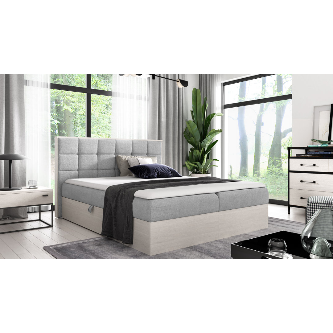 Boxspringbett Rustica 1 mit Topper und Stauraum