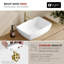 STYLISH Contempo 19"L White Rectangular Vessel Sink
