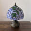 Lampe de table Haruko en verre teinté bleu avec feuilles vertes et base de libellule avec ampoule DEL incluse H 14 po x l 10 po-1453074803