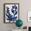 Indigo brossé Blooms I, toile encadrée de qualité supérieure - prête à être accrochée-1129090197-1129090196