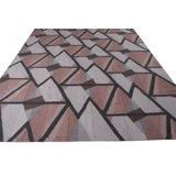 Scandinavian Hand Knotted Wool Geometric Area Rug