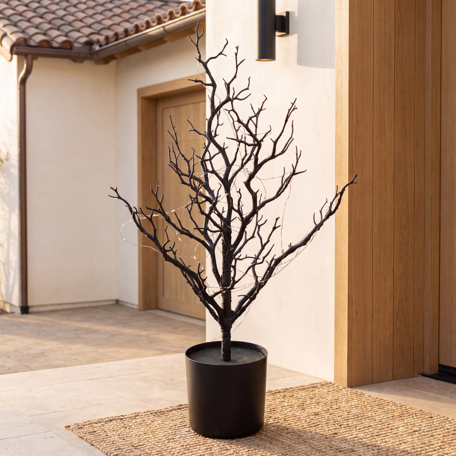 5' Pre-Lit Halloween Spooky Twig Tree, 24" H x 10" W x 10" D