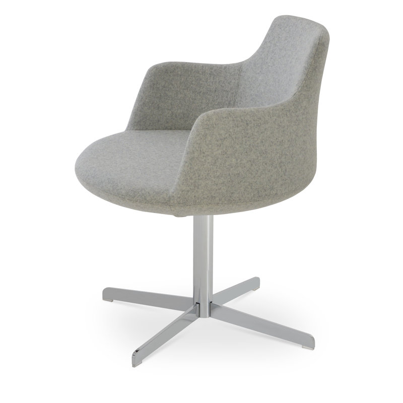 Derviche 4 étoiles chaise, Chrome, Camira Wool - Argent