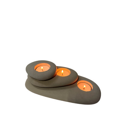 3 Piece Concrete Tabletop Candlestick Set