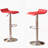 Contemporary Chrome Air Lift Adjustable Swivel Stools With Red Seat, Set Of 2-126072989
