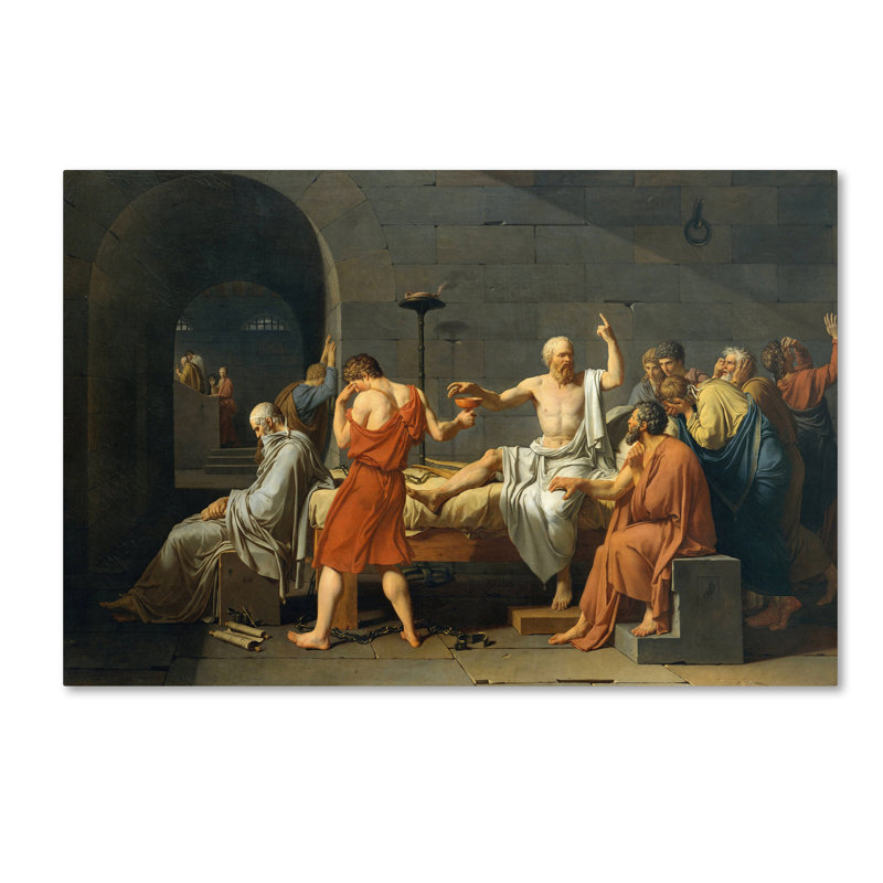 « the deces of socrates », reproduction sur toile tendue, H 22 po x l 32 po