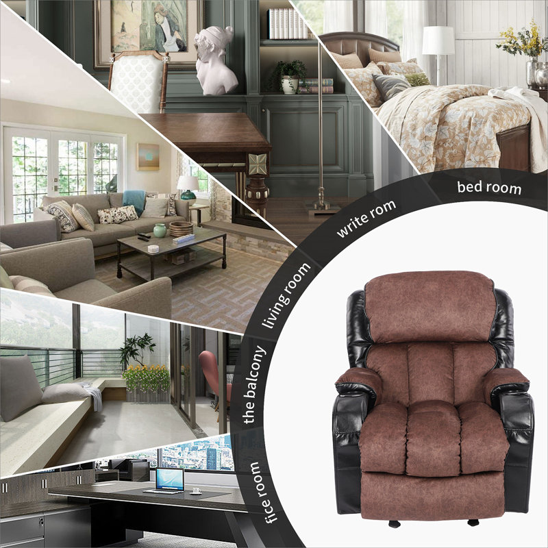 Recliner Chair  for Living Room with Rocking Function and Side Pocket