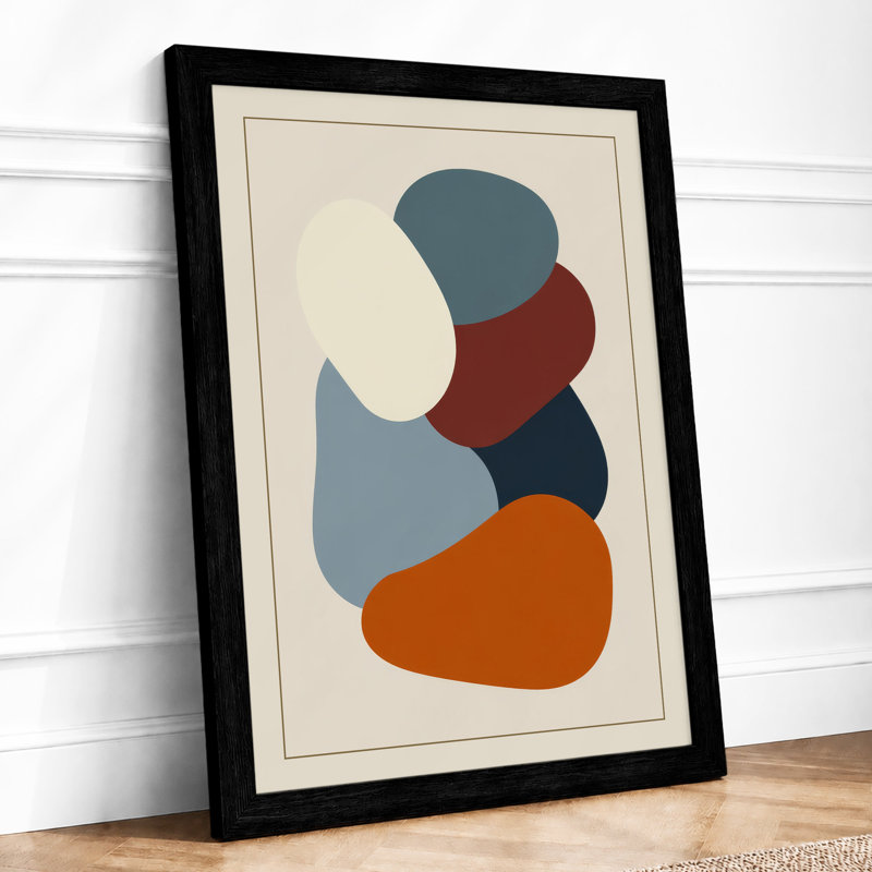 Stacked Forms Minimalist - Framed Print, A1 - 84.1 x 59.4 cm, Black