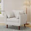 Tissu, fauteuil club avec pieds en bois