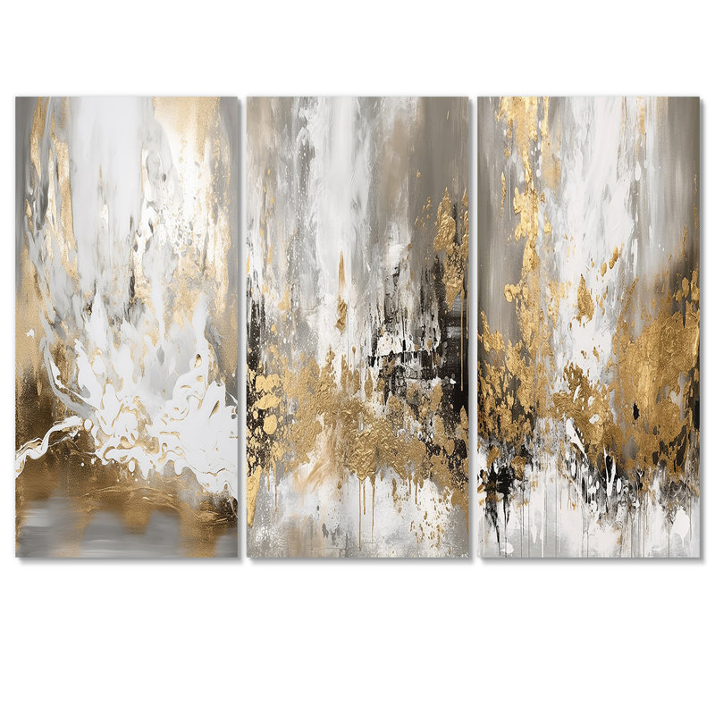 Pursuit of Happiness III - ensemble de 3 reproductions sur toiles tendues, H 28 po x l 36 po x P 1 po