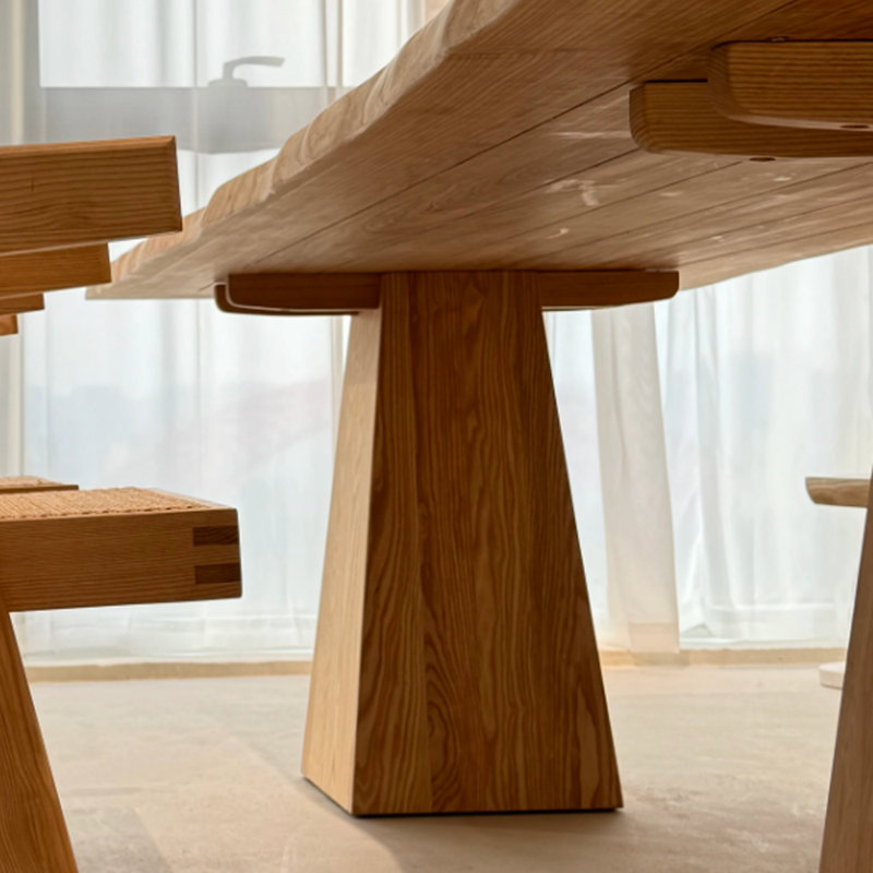 Grande table simple en bois de frêne massif, H 29,52 po x L 62,99 po x l 31,49 po