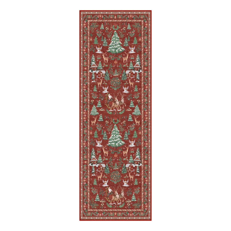 Celie Washable Christmas Area Rug For Living Room With Non-Slip, Runner 2' x 6'
