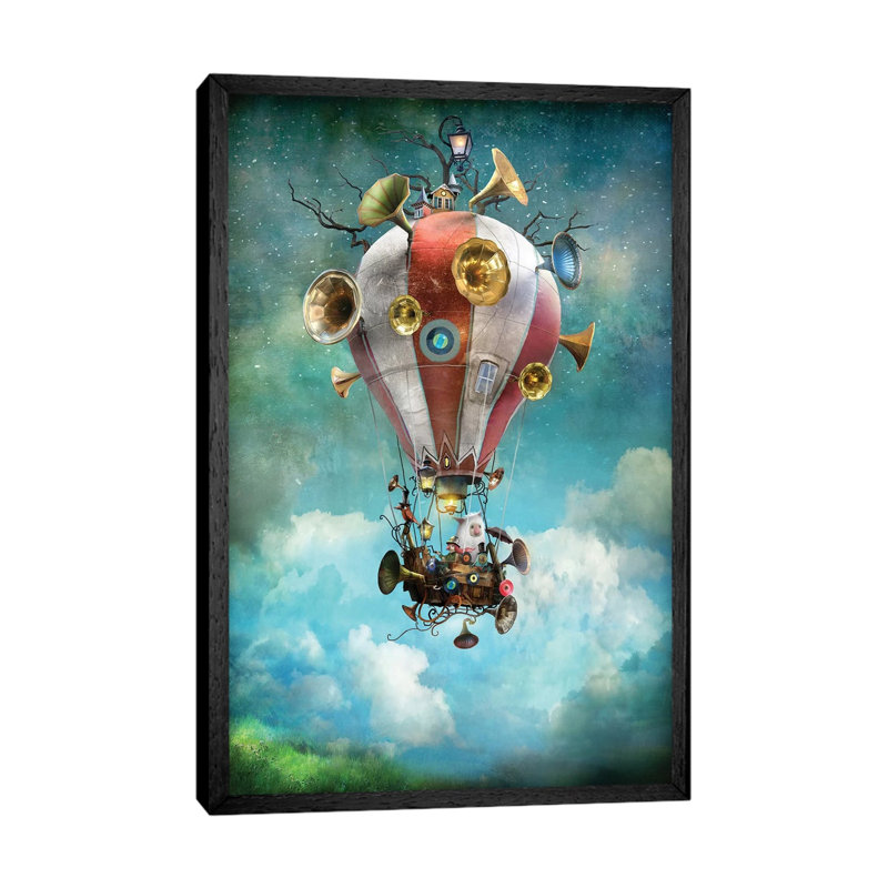 The Gramoballoophone by Alexander Jansson - Print on Canvas, Black Framed, 66.04 cm H x 45.72 cm W