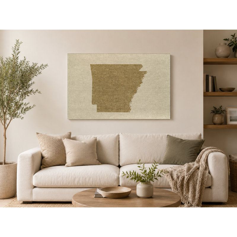 «Arkansas State Silhouette», art mural sur toile, H 8 po x l 10 po
