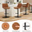 Ensemble de 2 tabourets de bar, tabourets de bar pivotants réglables, tabourets de hauteur de bar avec support pour le dos, chaises de bar à hauteur de comptoir en similicuir pour îlot de cuisine rustique, brun-29185470