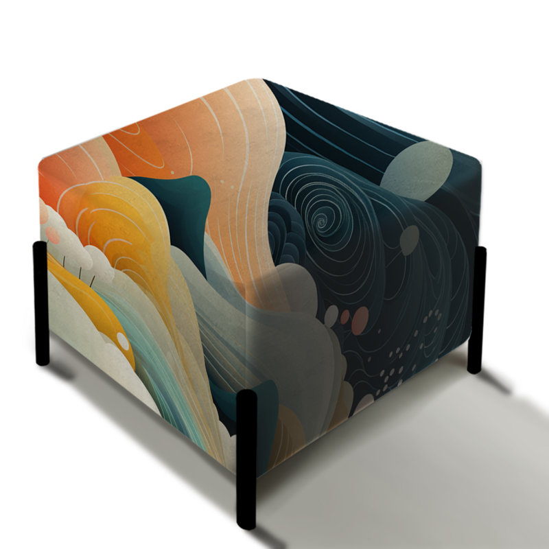 Repose-pieds Teal Zen Landscape Harmony - Coastal Square