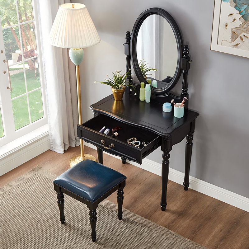 Meuble-lavabo rétro 31,50 po avec miroir et tabouret