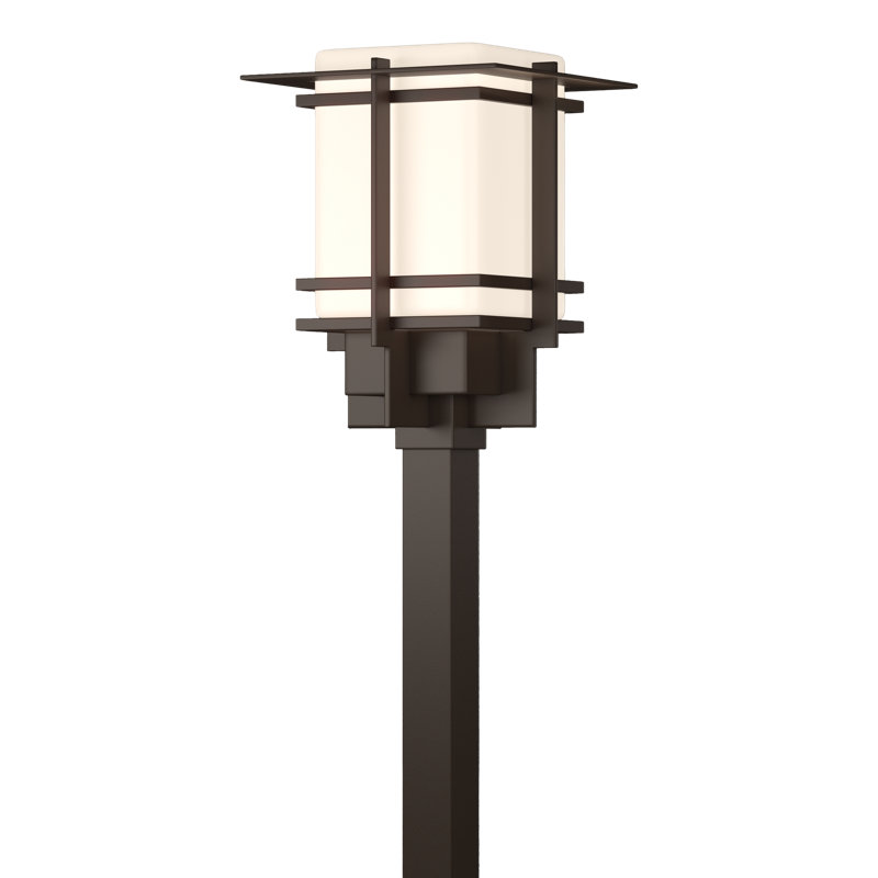 Tête de lanterne à 1 lumière H 19,1 po Tourou, Opale, Bronze côtier